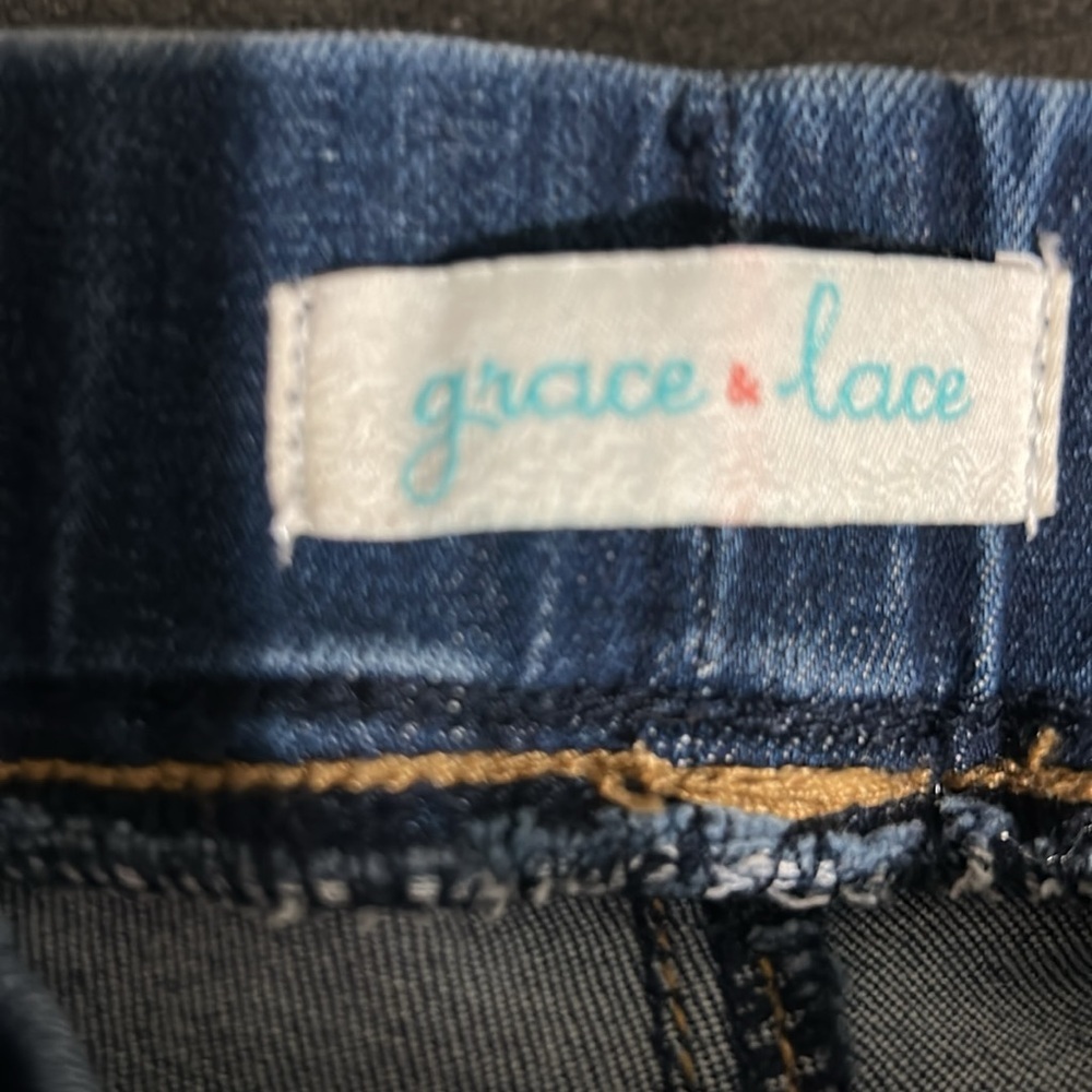Grace & Lace Blue Jeggings with Elastic Waistband - Picture 2 of 5